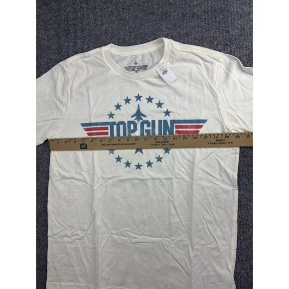 Top Gun Shirt Mens Medium White Logo Graphic Tee Movie Tagless Short Sleeve - Picture 3 of 7